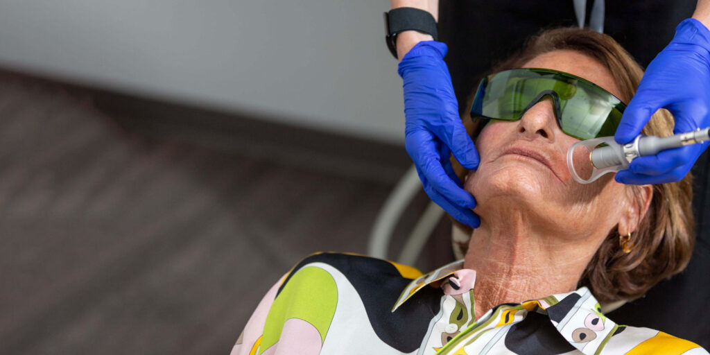 susan receiving dental care while relaxed