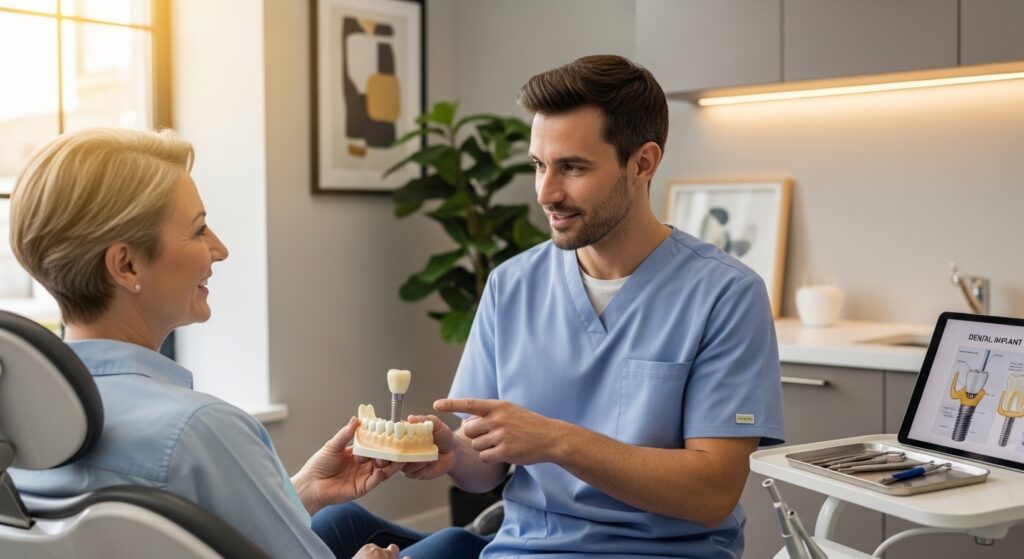 Dental implant procedure in a modern office in Bloomfield Hills, MI
